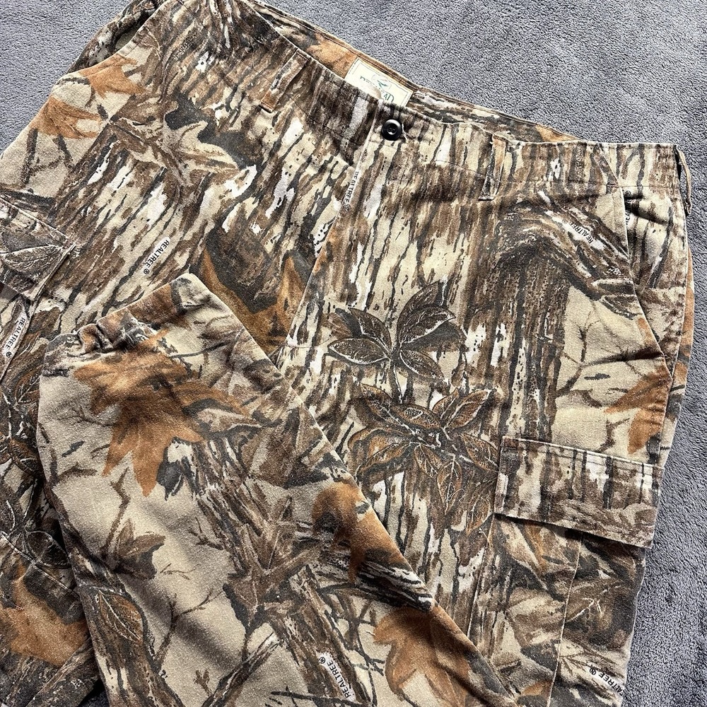 Vintage Camo Cargo Hunting Pants Size XL Long 42x33 Red Head Military Realtree